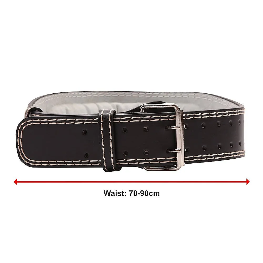 100% Leather Padded Weight Lifting Belt, Medium