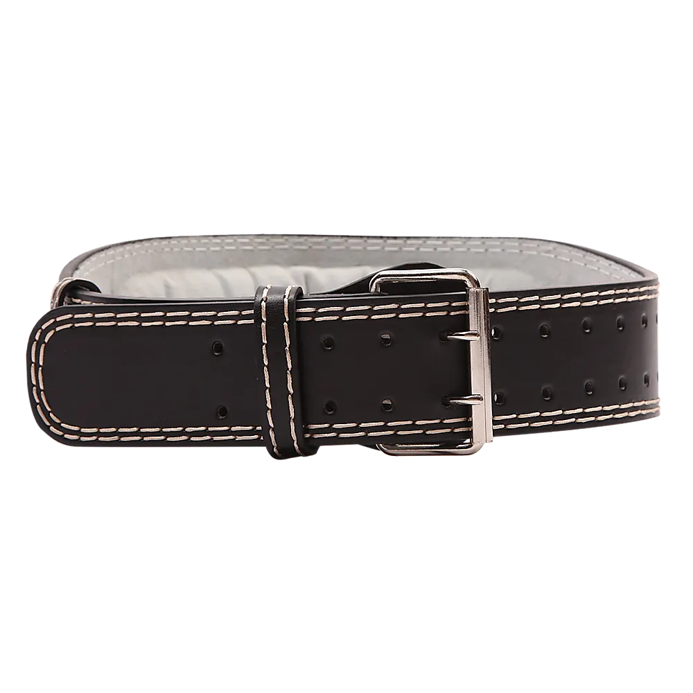 100% Leather Padded Weight Lifting Belt, Medium