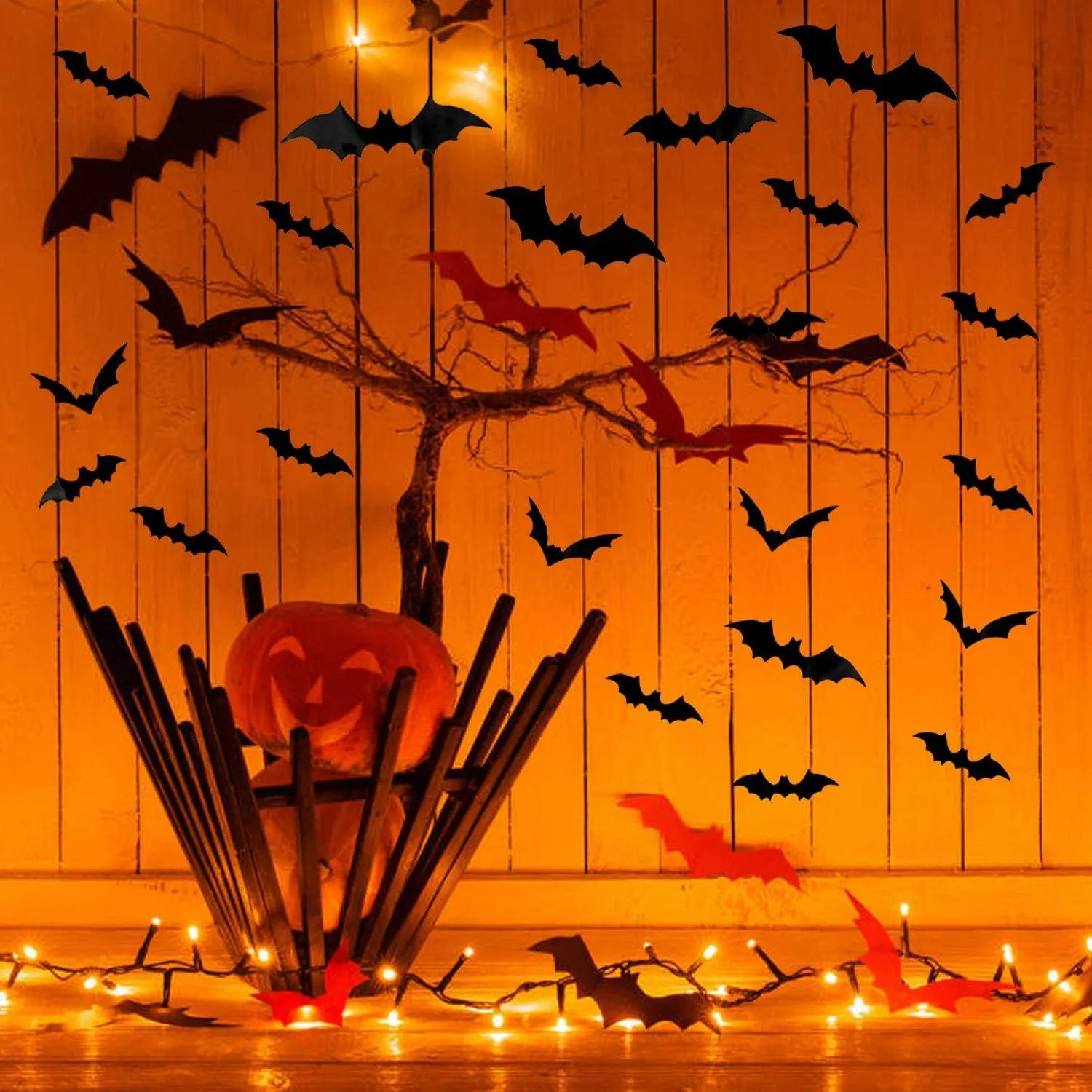 120-Piece: 3D Bat Halloween Decoration Stickers