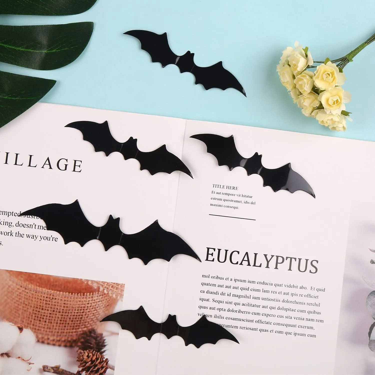 120-Piece: 3D Bat Halloween Decoration Stickers