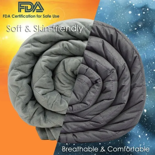 15 lbs 100% Cotton Weighted Blanket with Soft Crystal Cover