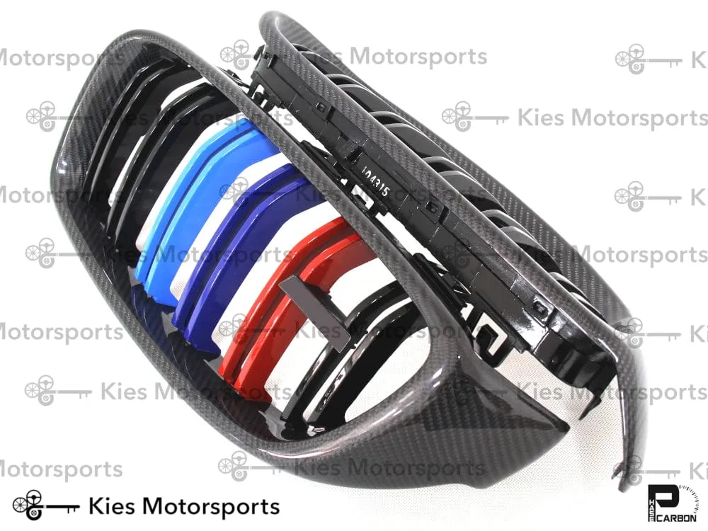 2014-2020 BMW 4 Series (F32 / F33 / F36) M4 Style Carbon Fiber Kidney Grilles (Various Finishes) - Also Fits OEM F82 M4 & F80 M3