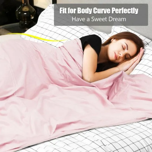 25 lbs Heavy Weighted Blanket 3 Pcs Set with Hot and Cold Duvet Covers-Pink