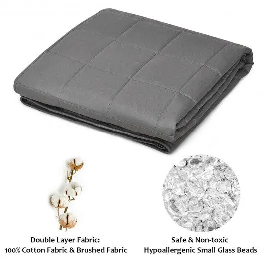 25 lbs Weighted Blankets 100% Cotton with Glass Beads -Dark Gray