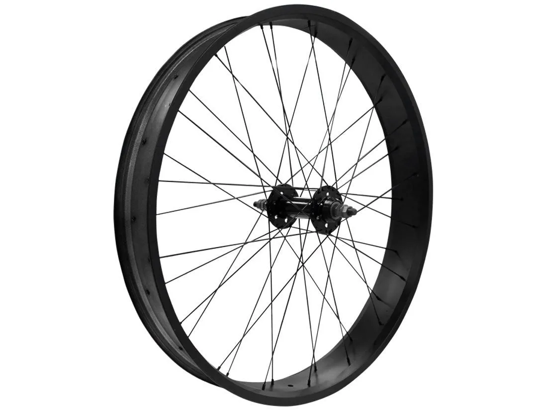 26" Fat Tire Single/7 Speed Beach Cruiser Wheel Set (Black)