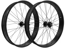 26" Fat Tire Single/7 Speed Beach Cruiser Wheel Set (Black)