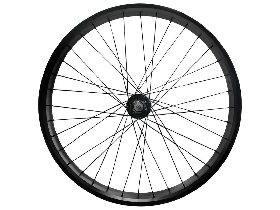 26" Fat Tire Single/7 Speed Beach Cruiser Wheel Set (Black)