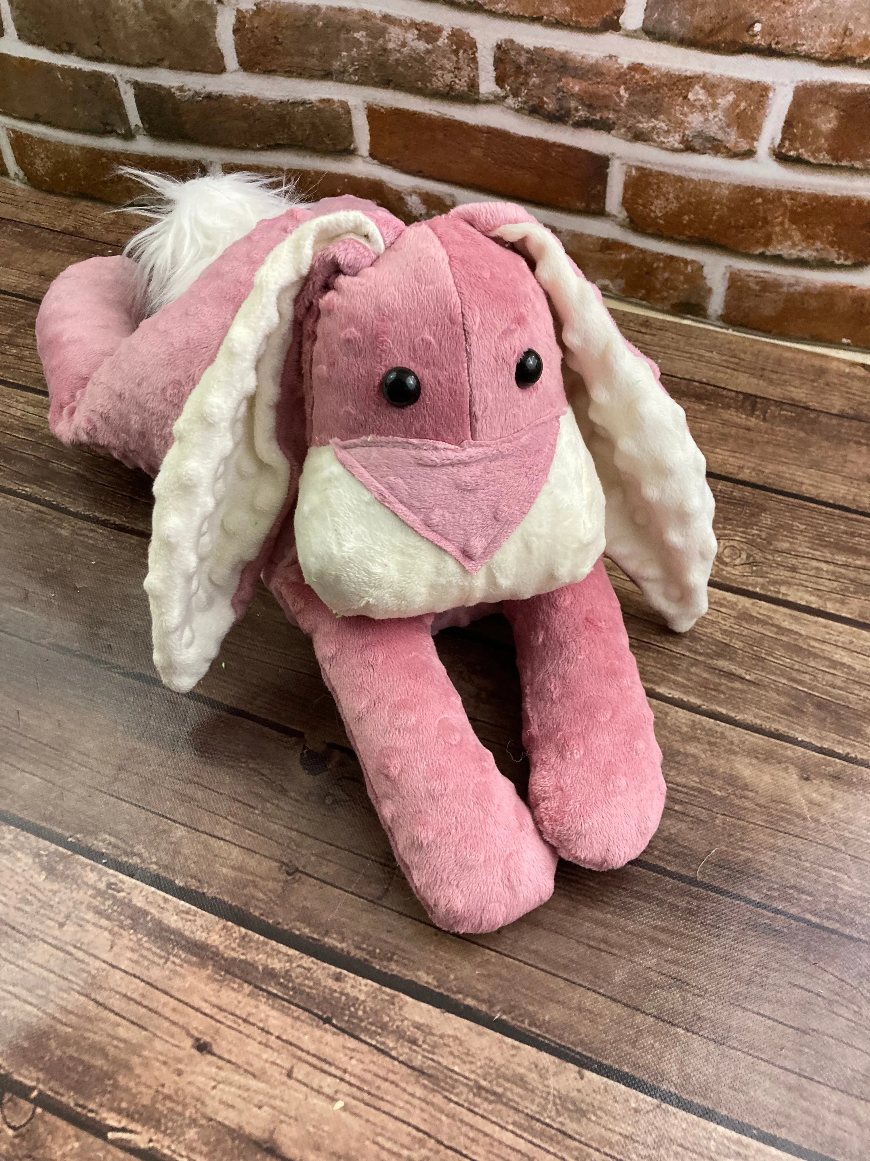 2lbs -10lbs Weighted Rabbit bunny Stuffed Minky Animal Lap Pad -for Comfort, Special Needs, Sleep, Anxiety and Stress Relief - Custom Made