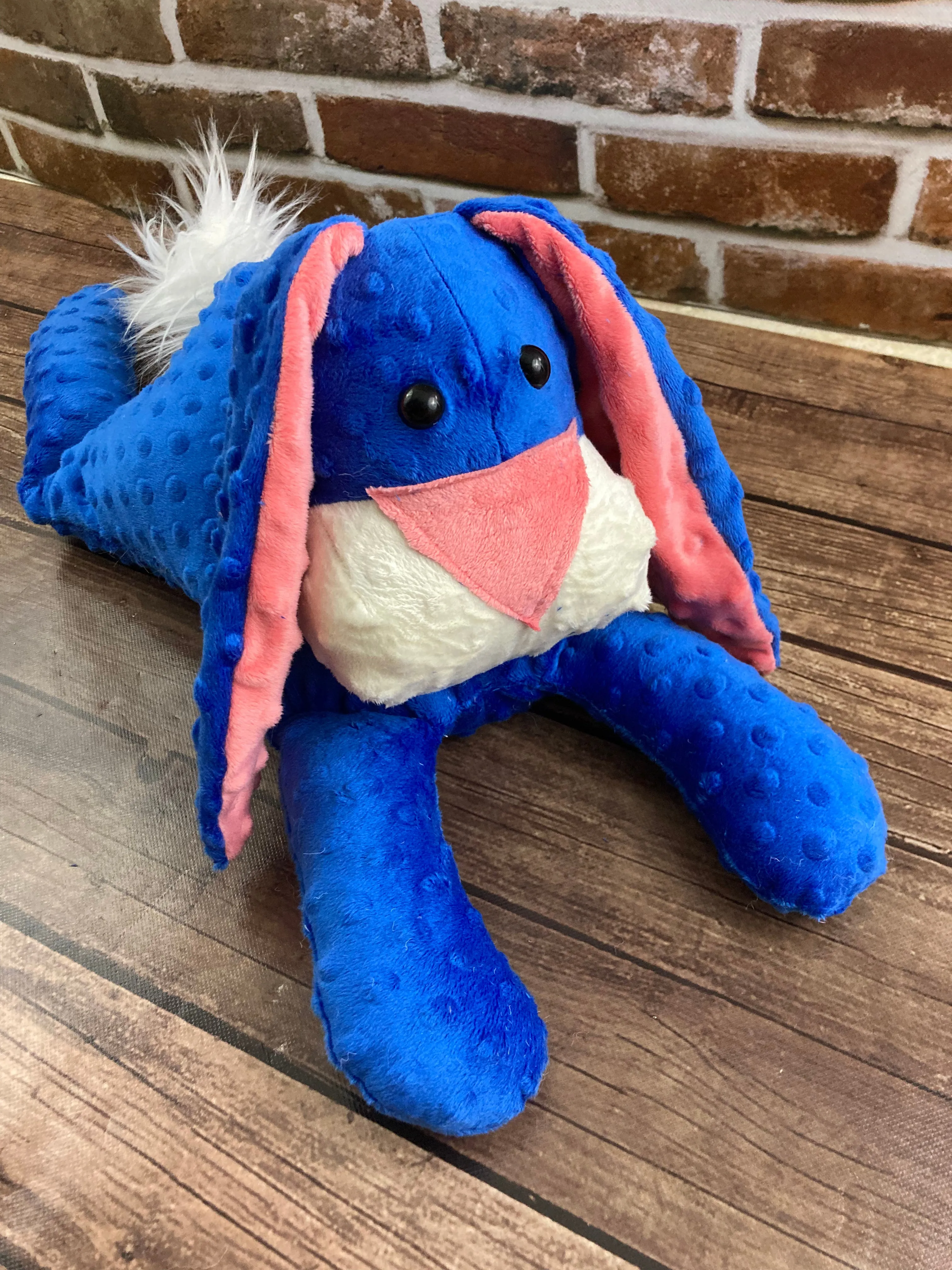 2lbs -10lbs Weighted Rabbit bunny Stuffed Minky Animal Lap Pad -for Comfort, Special Needs, Sleep, Anxiety and Stress Relief - Custom Made