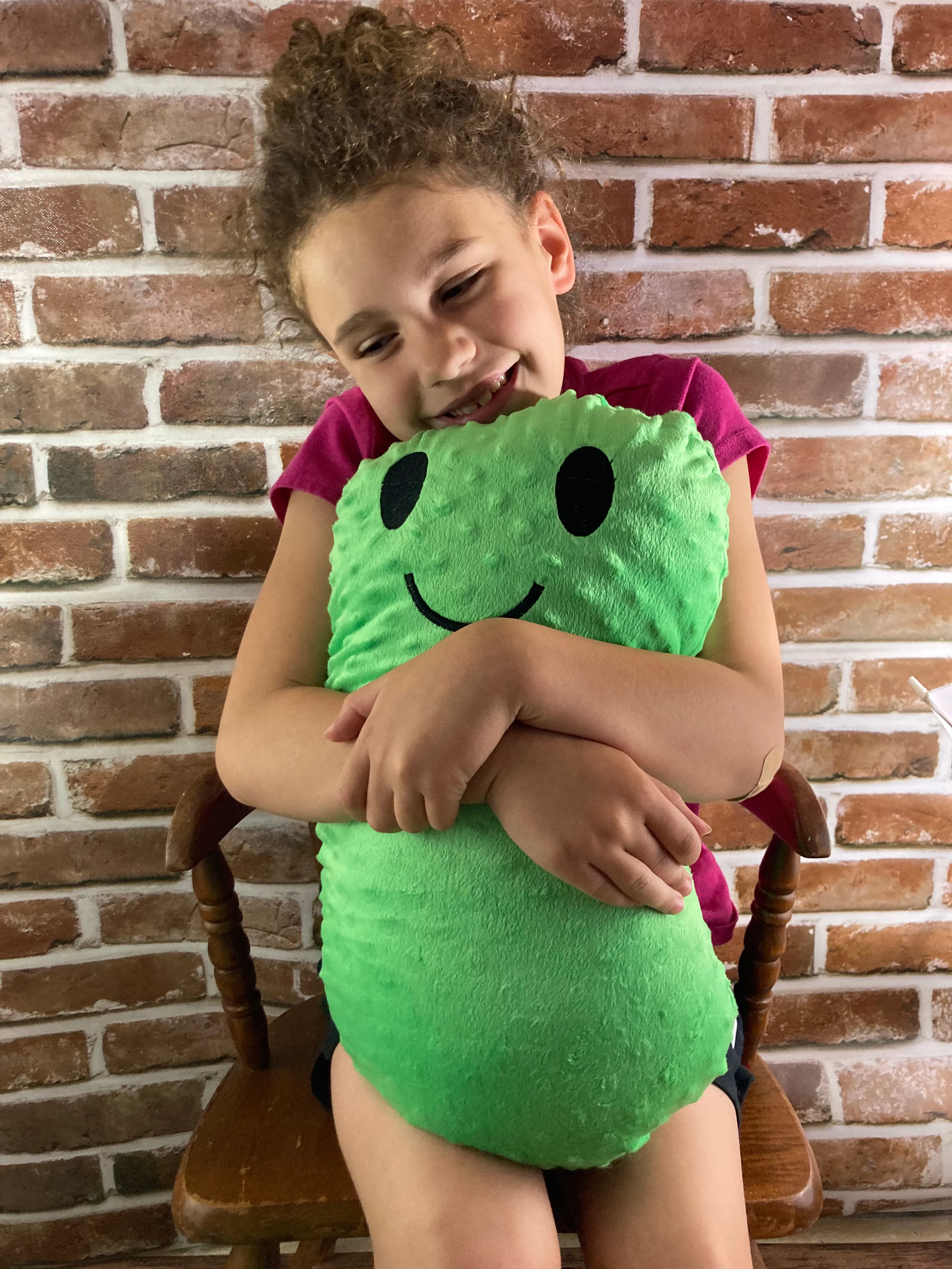 2lbs -15lbs Weighted  Pickle or Jelly Bean Stuffed Minky Animal Lap Pad -for Comfort, Special Needs, Sleep, Anxiety and Stress Relief - Custom Made