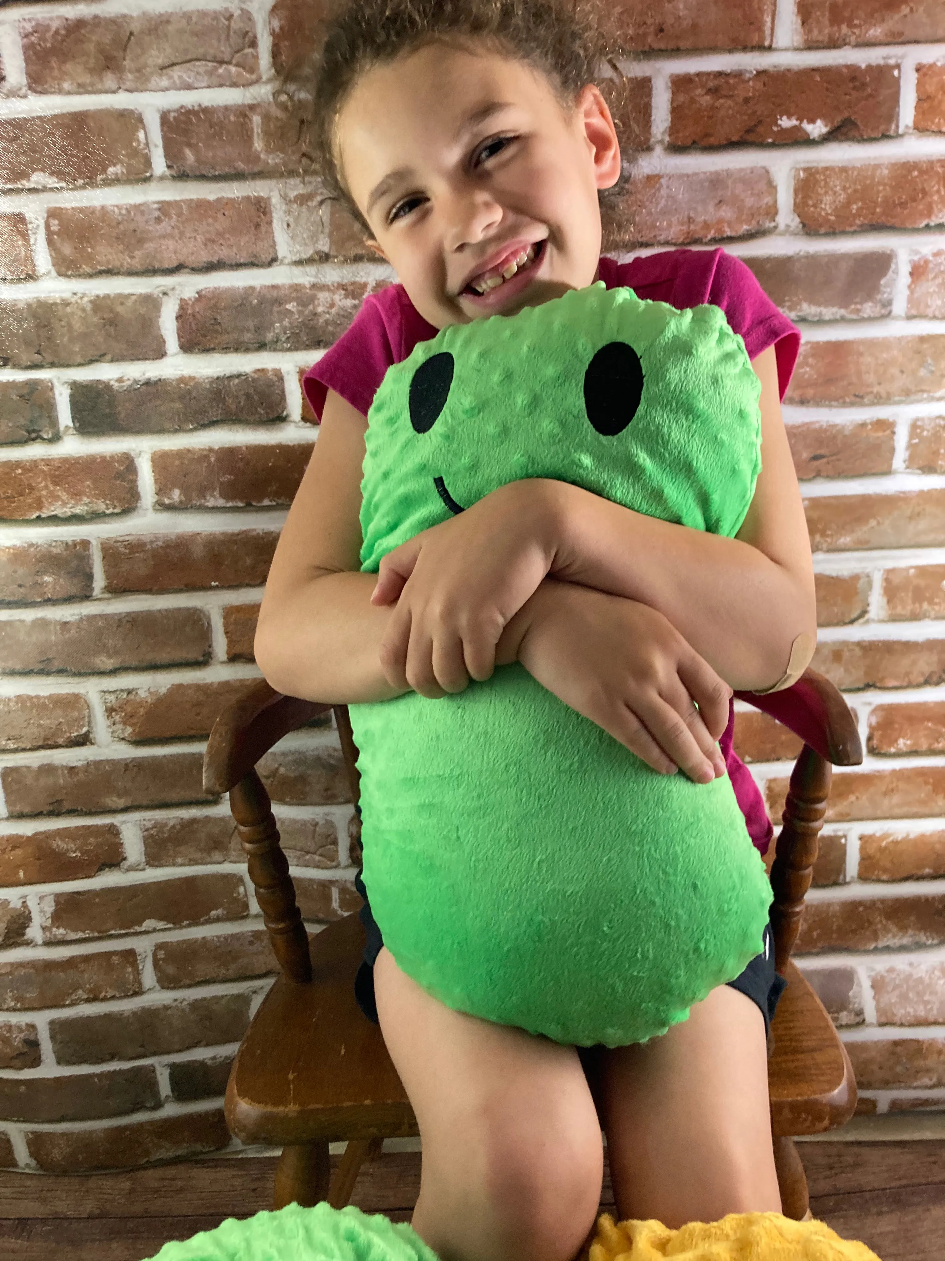 2lbs -15lbs Weighted  Pickle or Jelly Bean Stuffed Minky Animal Lap Pad -for Comfort, Special Needs, Sleep, Anxiety and Stress Relief - Custom Made