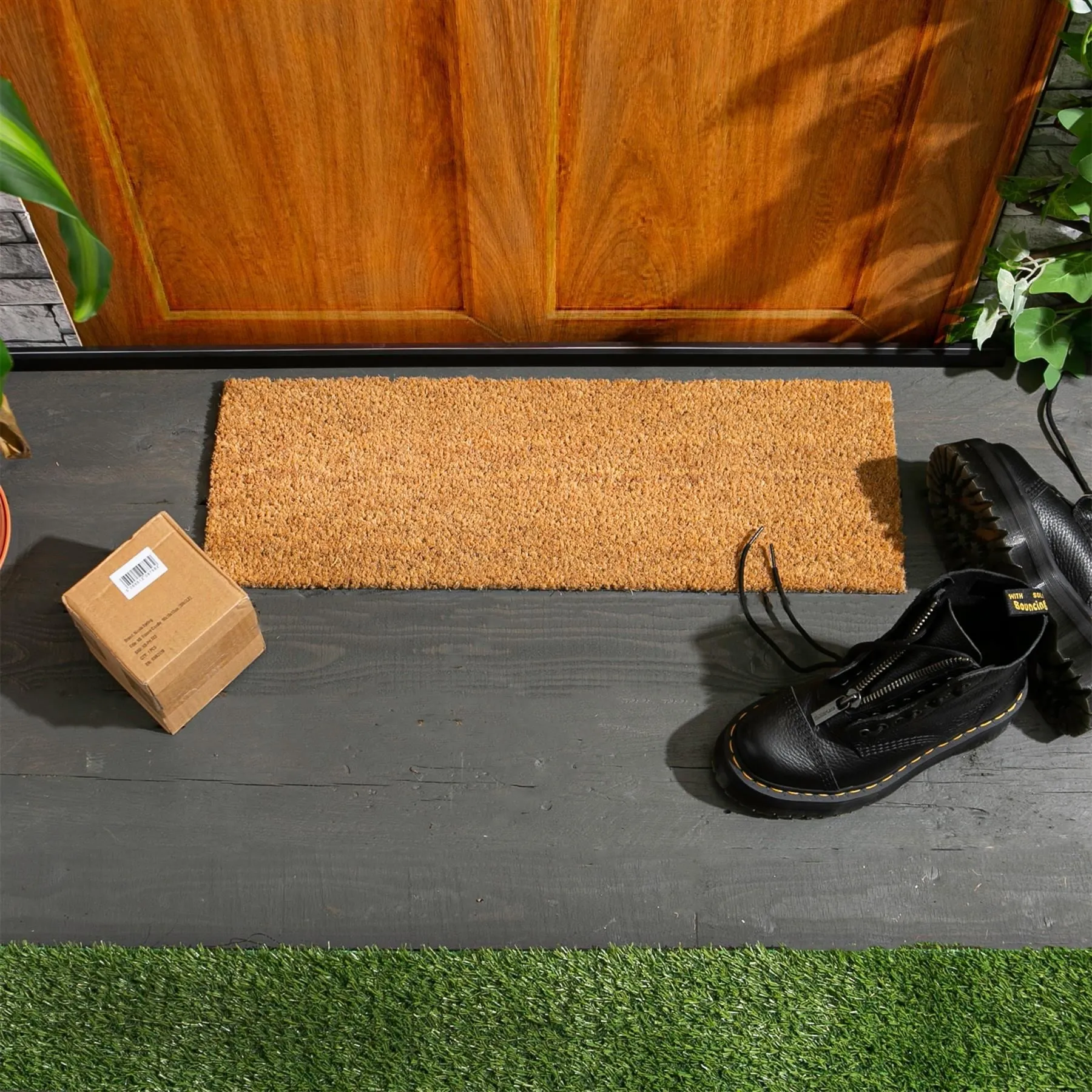 60cm x 20cm Brown Coir Step Door Mat - By Nicola Spring