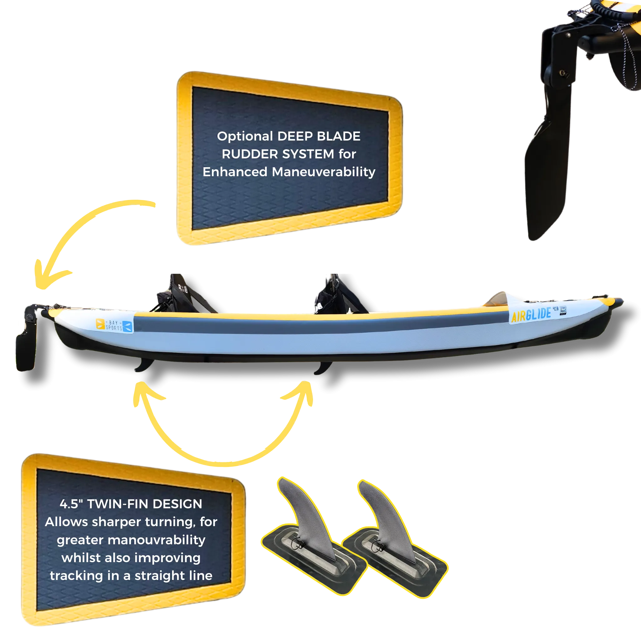 Air Glide 410 - 4.10M Double Inflatable Kayak