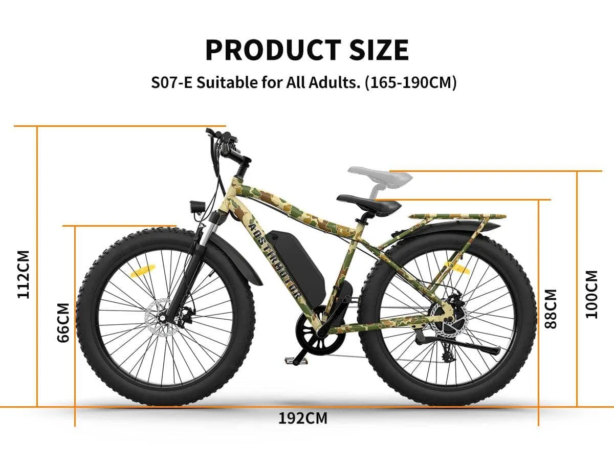 AOSTIRMOTOR S07-E Electric Mountain Fat Tire Bicycle 48V 750W