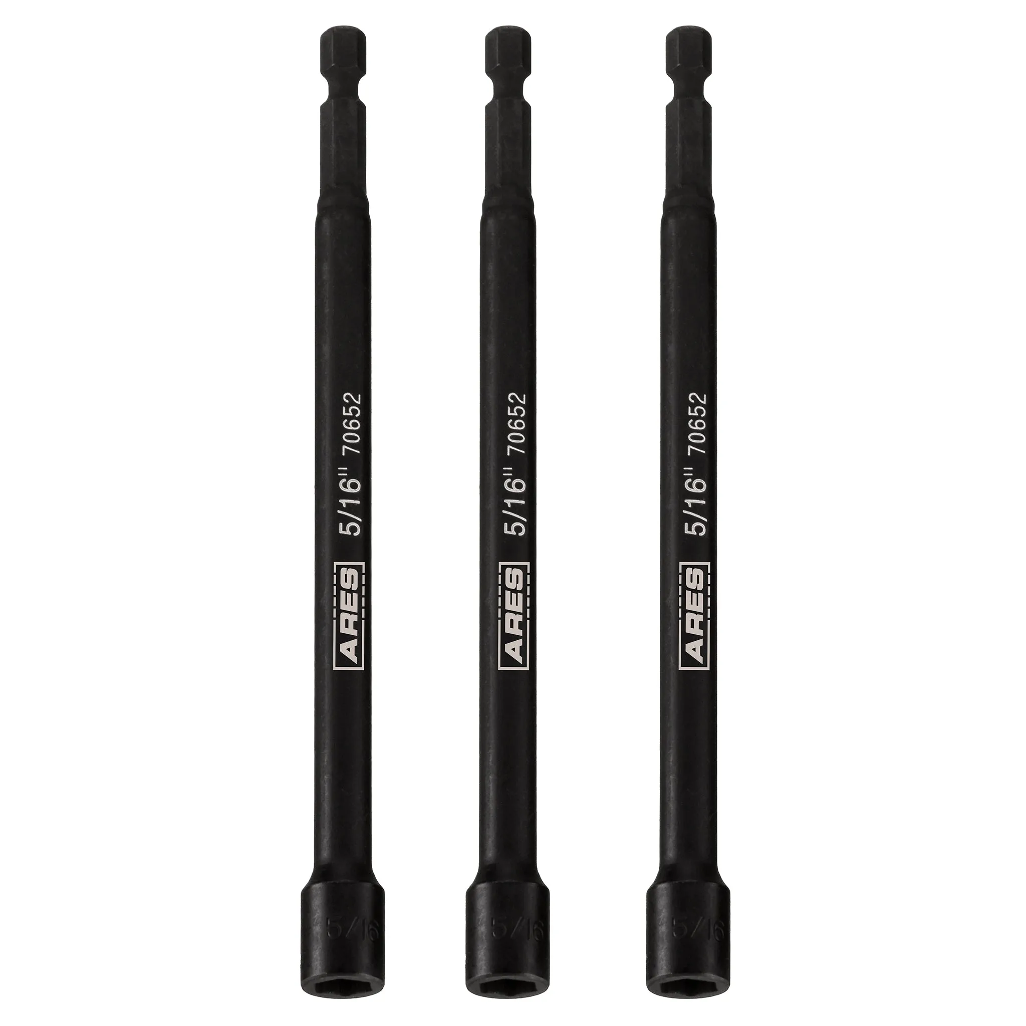 ARES 27009 - 3-Piece 5/16-Inch Magnetic Impact  6-Inch Nut Driver Bit Set