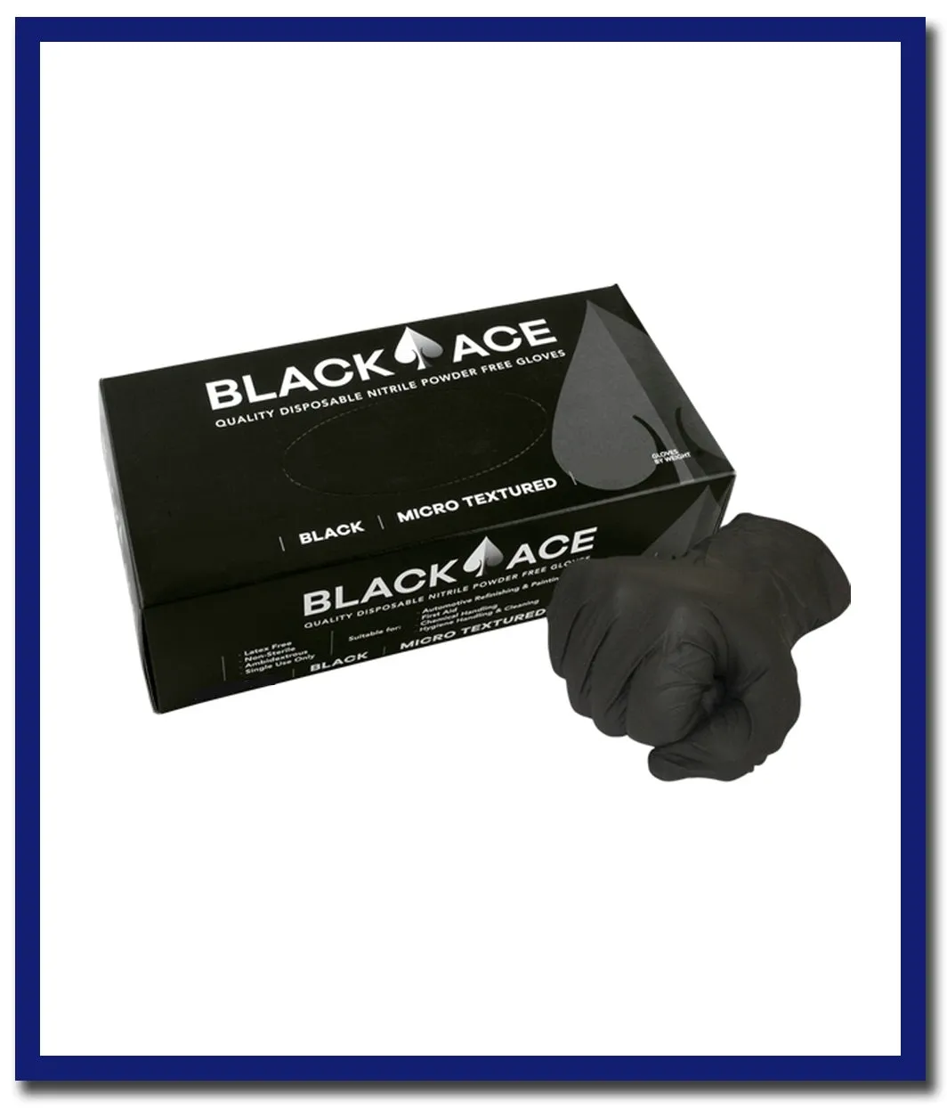 Black Ace Disposable Nitrile Gloves - 1 Box