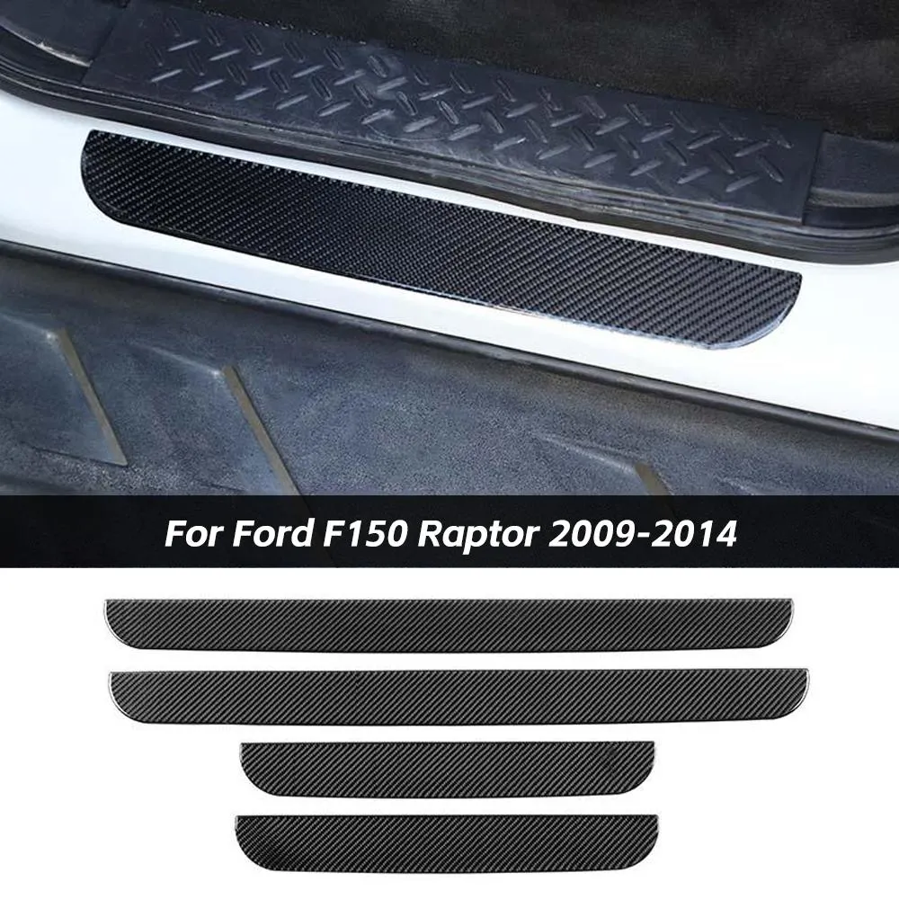 Car Door Sills Guard Scuff Plate Protector Sticker For Ford F150 Raptor 2009-2014 Accessories | CheroCar