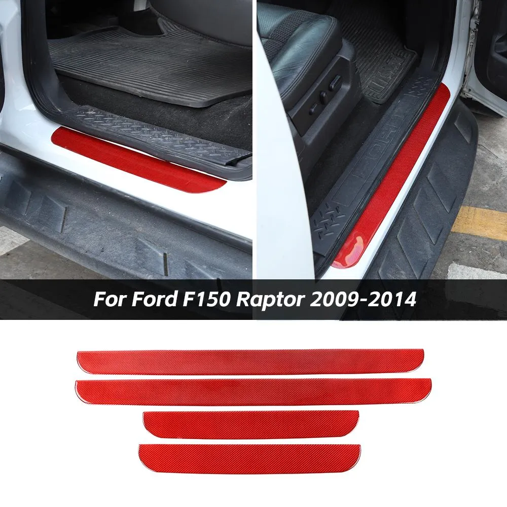 Car Door Sills Guard Scuff Plate Protector Sticker For Ford F150 Raptor 2009-2014 Accessories | CheroCar