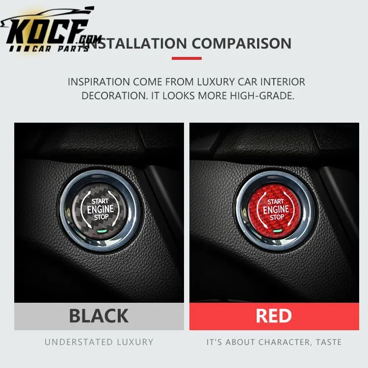 Carbon Fiber Car Engine Button Cover Push Start Stop Button For Corvette C8 2020 2021