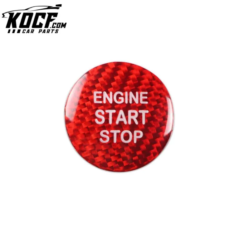 Carbon Fiber Car Engine Button Cover Push Start Stop Button For Corvette C8 2020 2021