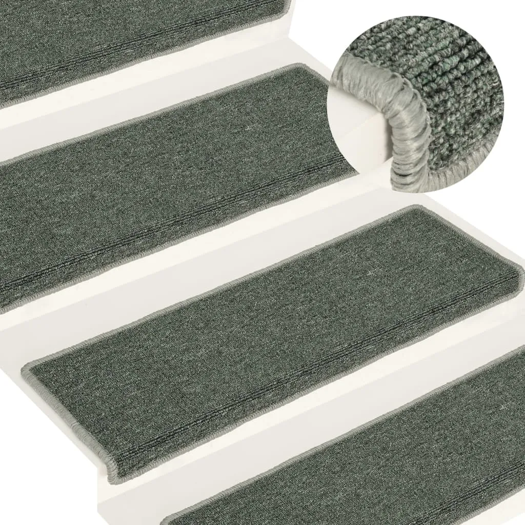 Carpet Stair Treads 15 pcs 65x21x4 cm Green