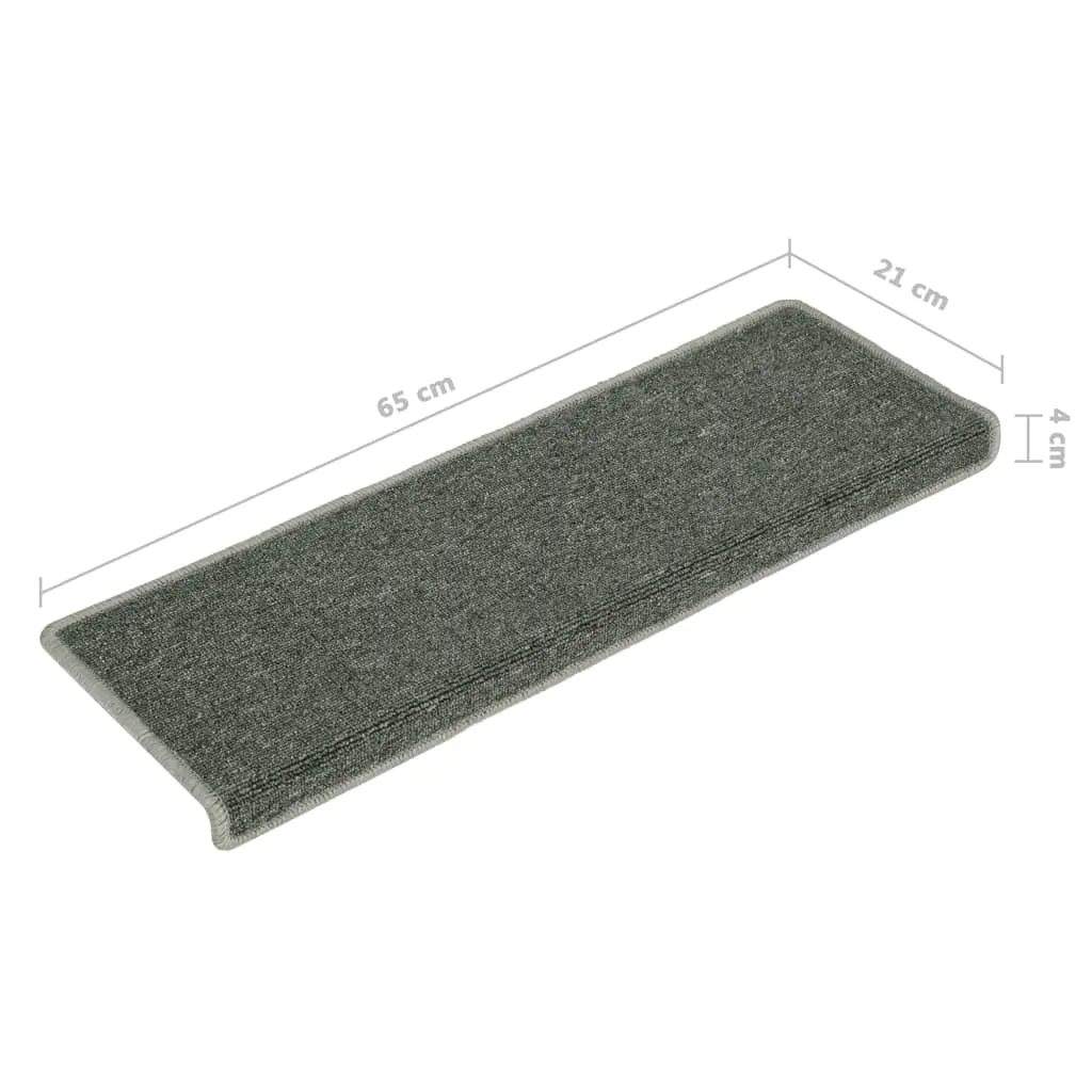 Carpet Stair Treads 15 pcs 65x21x4 cm Green