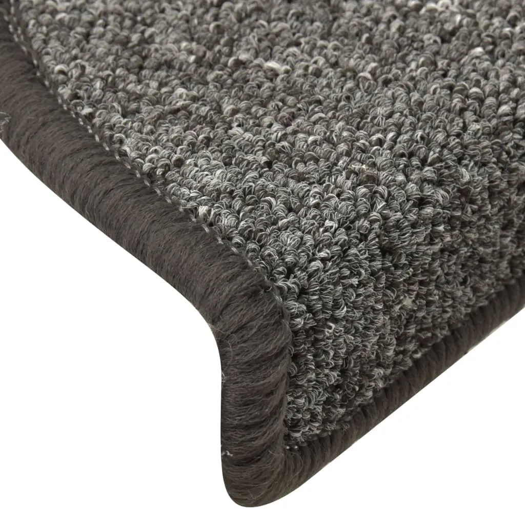 Carpet Stair Treads 15 pcs Dark Grey 65x24x4 cm