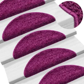 Carpet Stair Treads 15 pcs Violet 56x17x3 cm