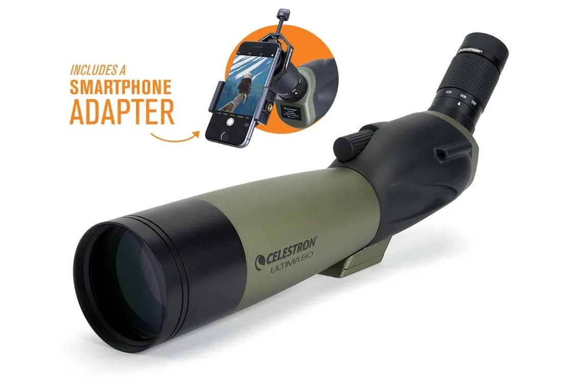 Celestron Ultima 80 - 45¬∞ with Smartphone Adapter