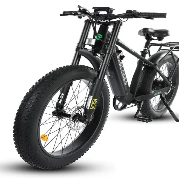 Ecotric Explorer 26 inches 48V Fat Tire Electric Bike with Rear Rack