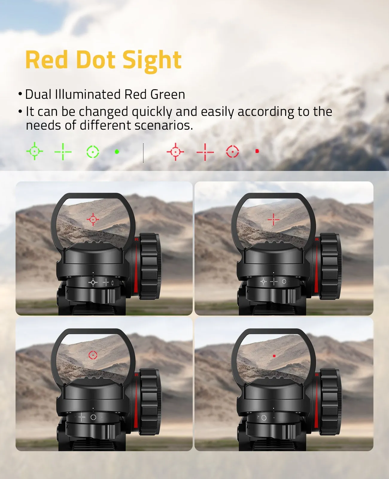 EZshoot 4-16x50AO Tactical Rifle Scope Combo