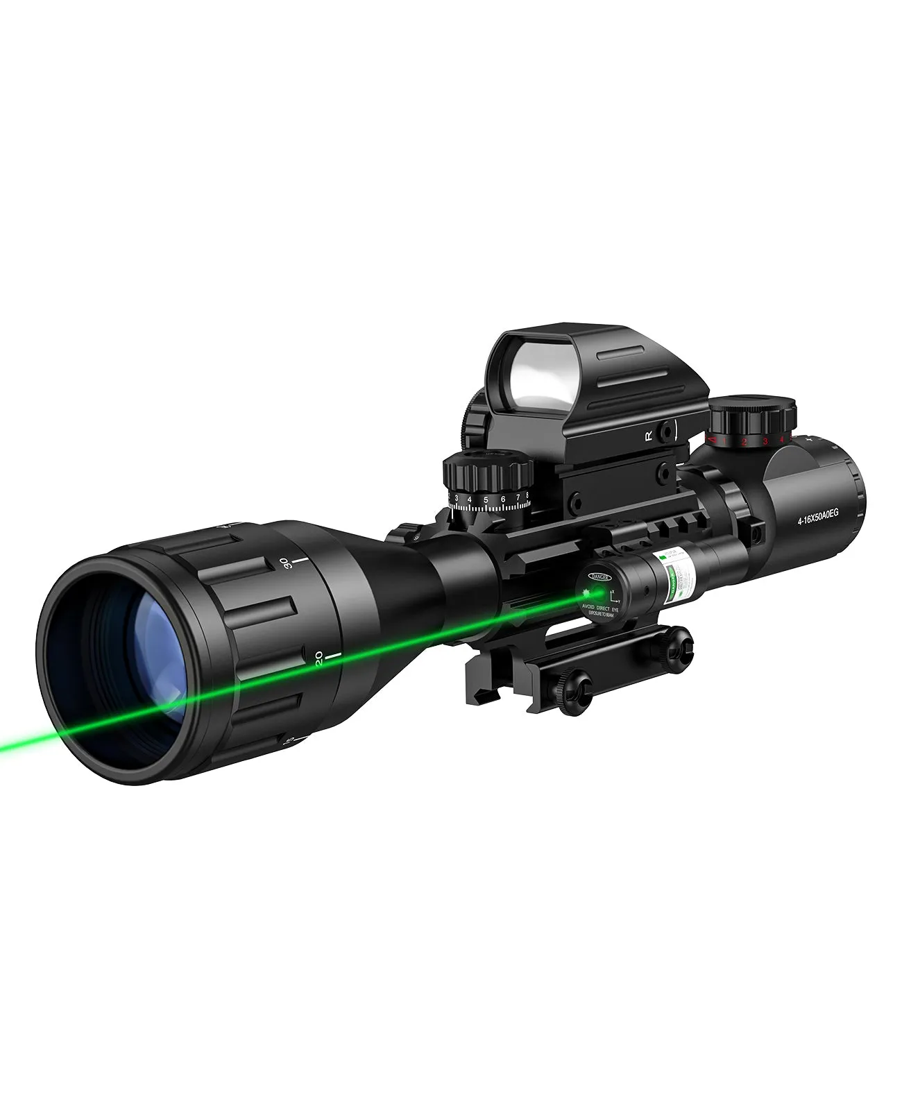 EZshoot 4-16x50AO Tactical Rifle Scope Combo