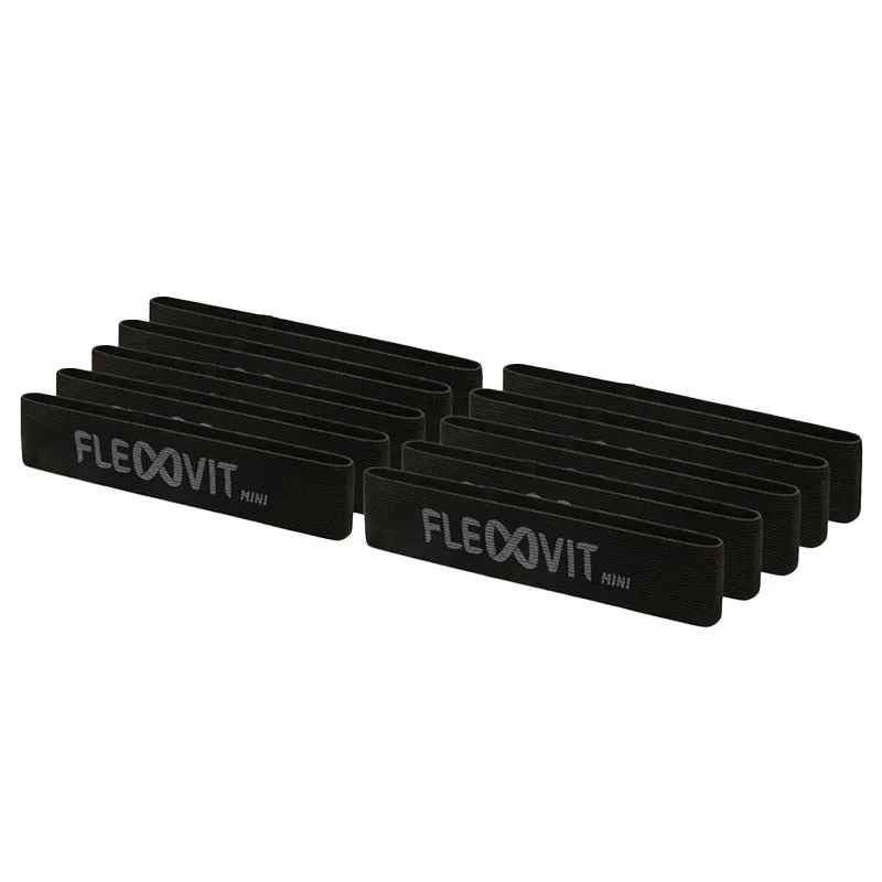 Flexvit Mini Professional Resistance Bands 10 Pack | Black