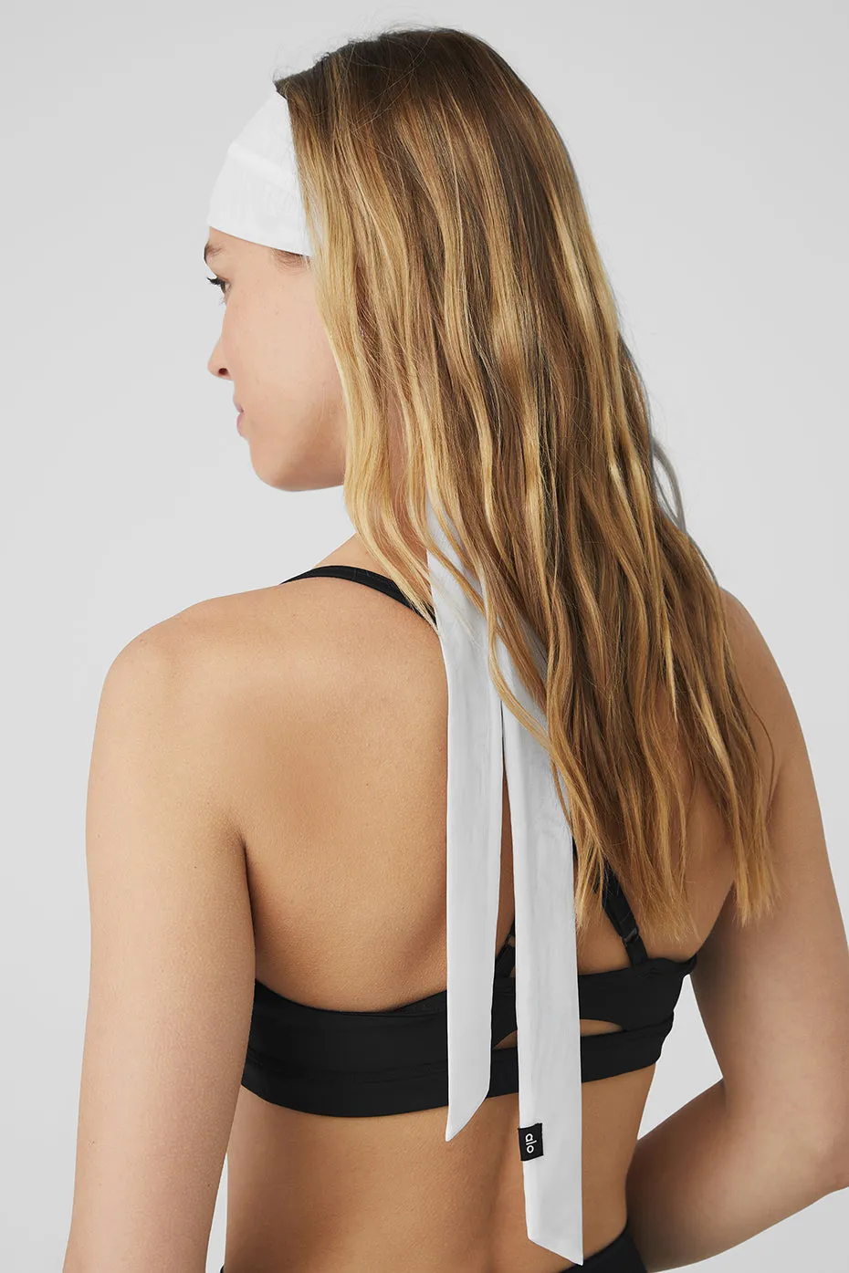 Fresh Mesh Tie Headband - White