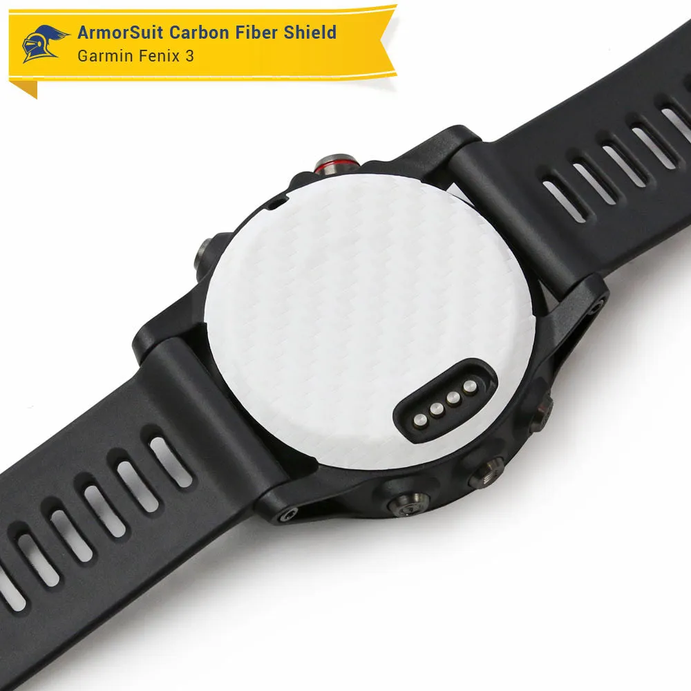 Garmin Fenix 3 Screen Protector   White Carbon Fiber Skin