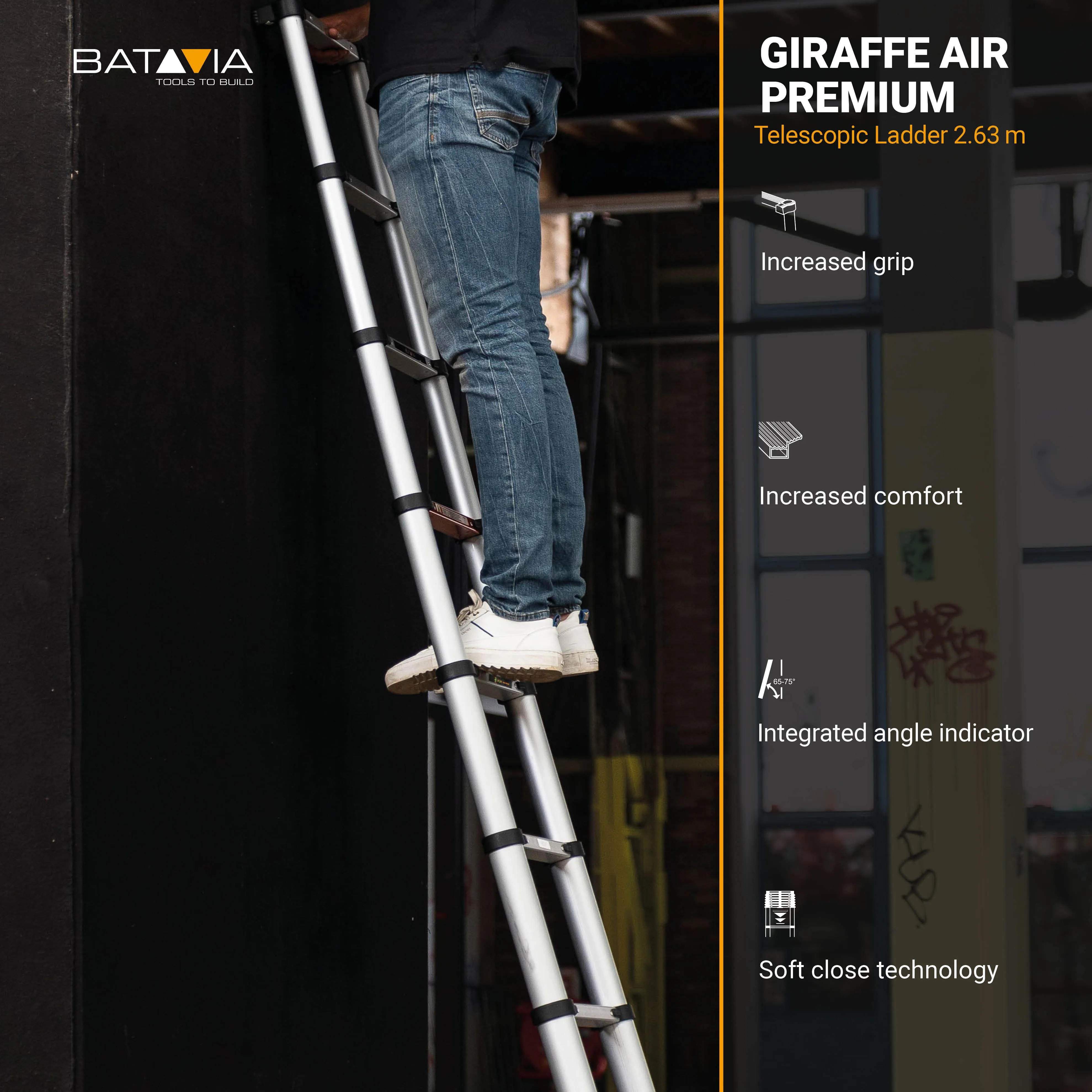 Giraffe® Air Telescopic Ladder 2.6m 8 steps