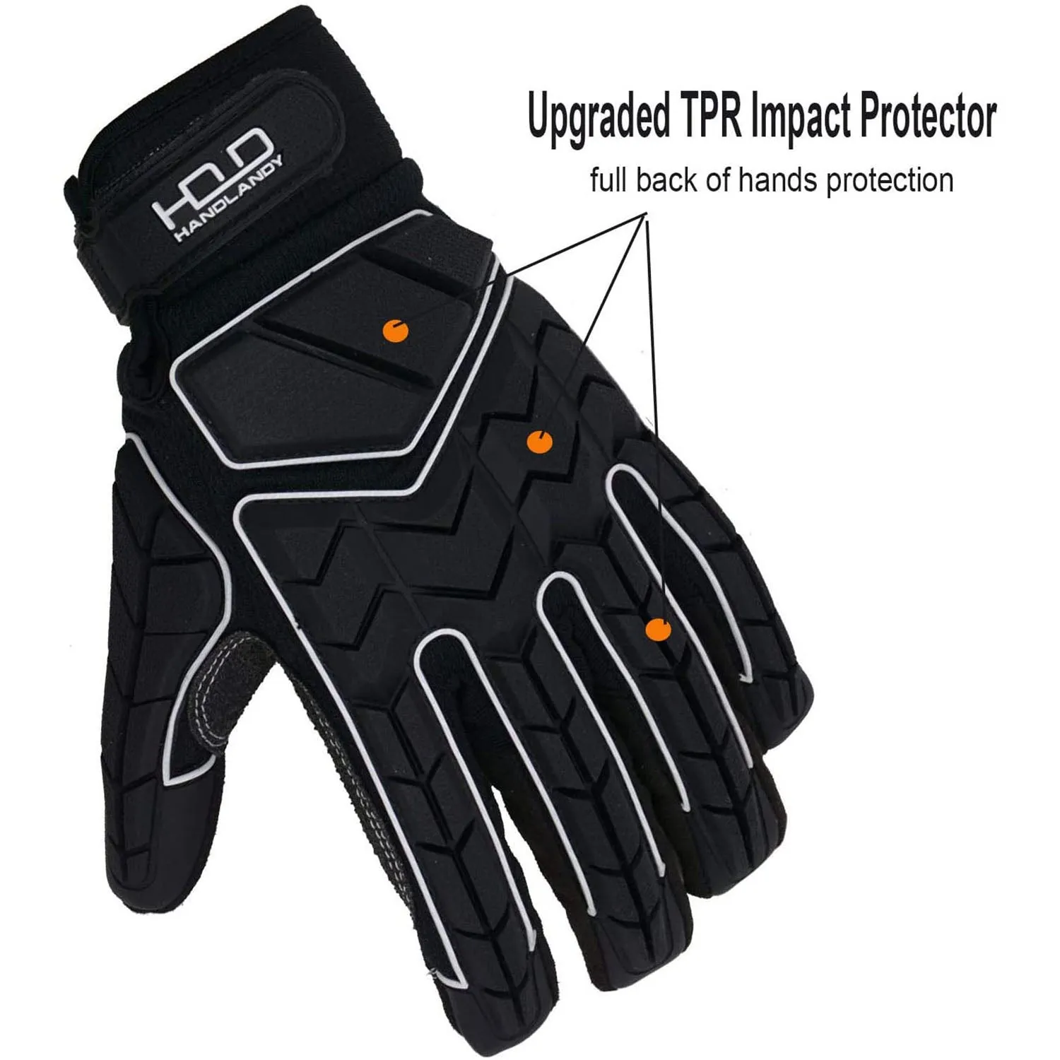 Handlandy Men Work Gloves Anti Vibration Impact Palm Padded H652