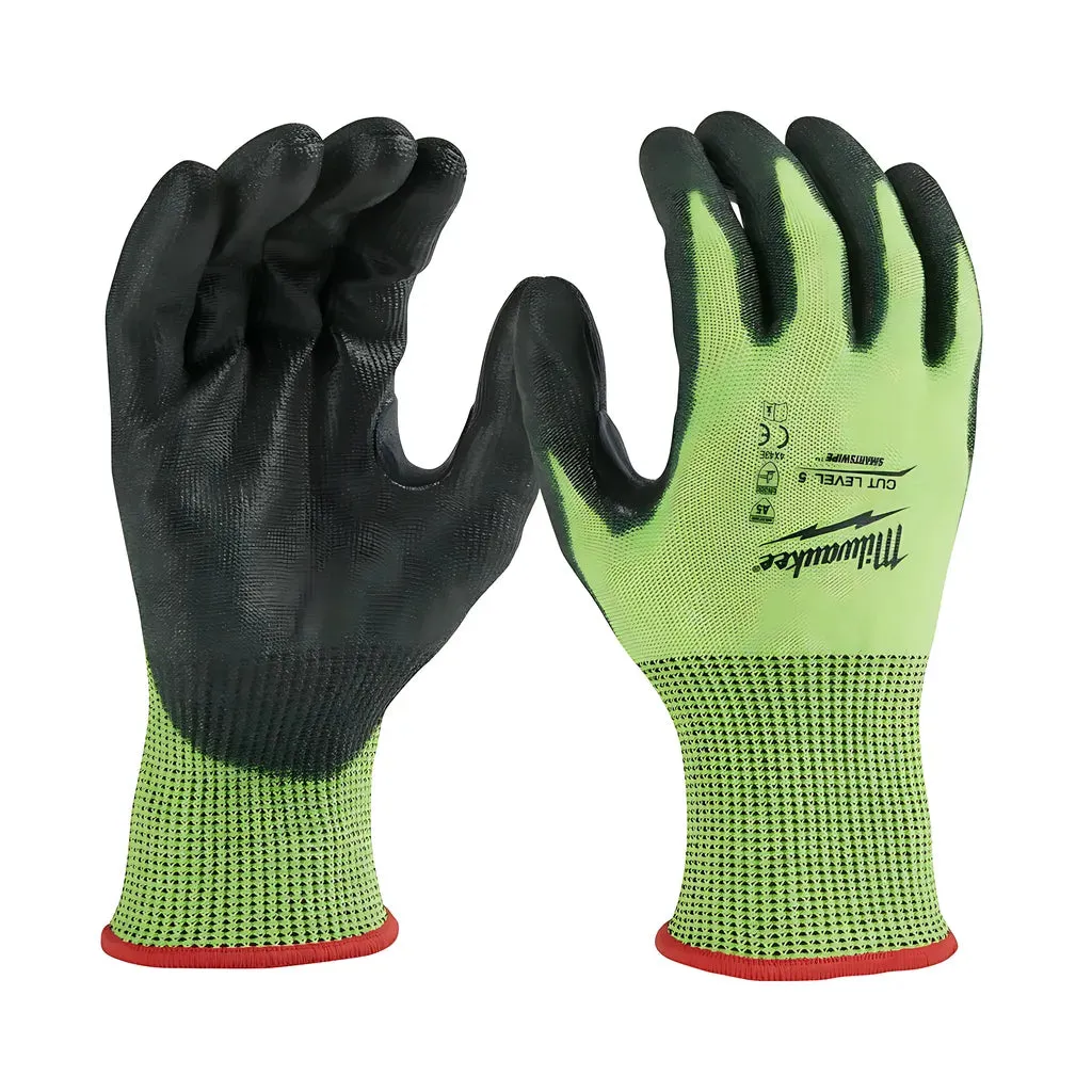 High Visibility Cut Level 5 Polyurethane Dipped Gloves - XXL