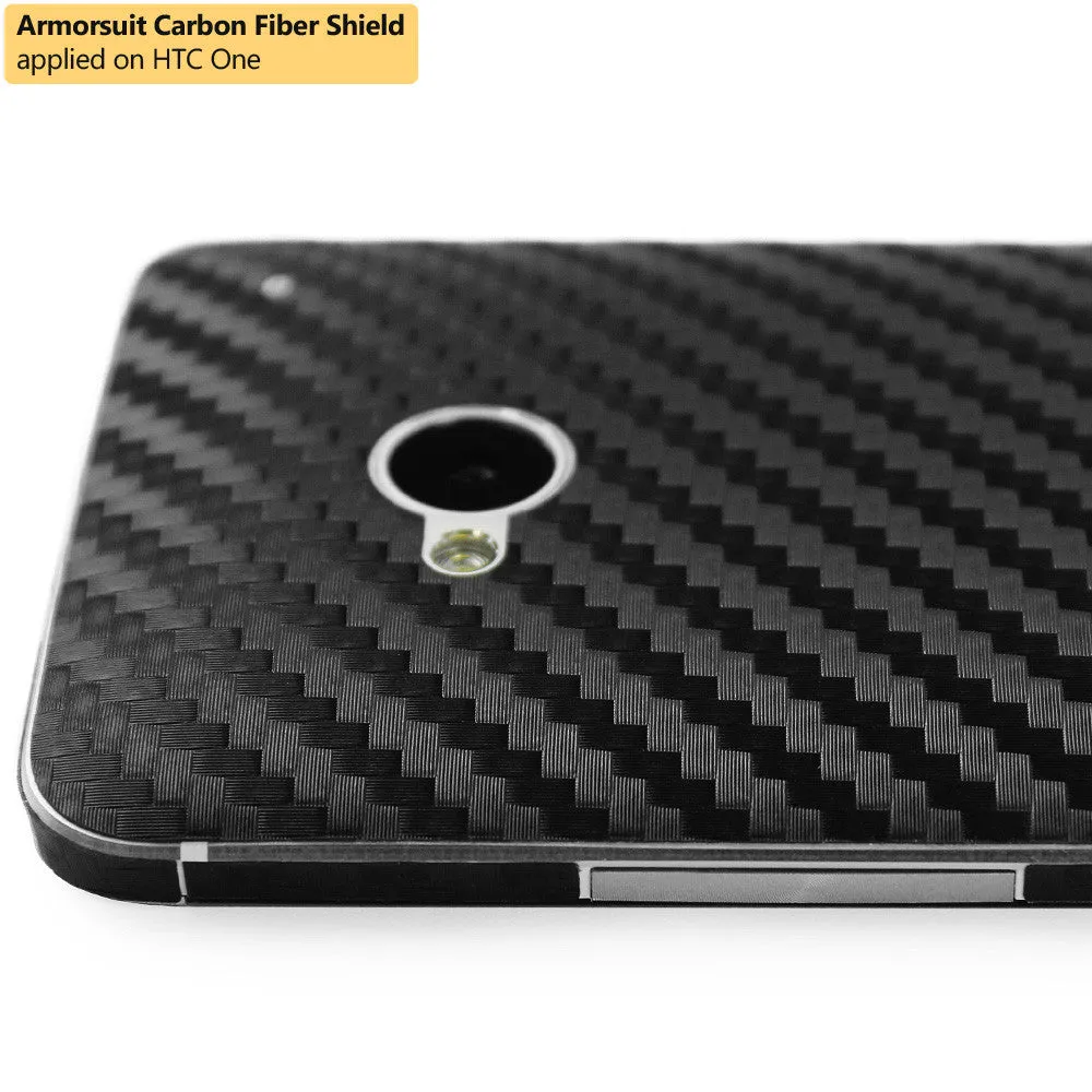 HTC One M7 Screen Protector   Black Carbon Fiber Film Protector