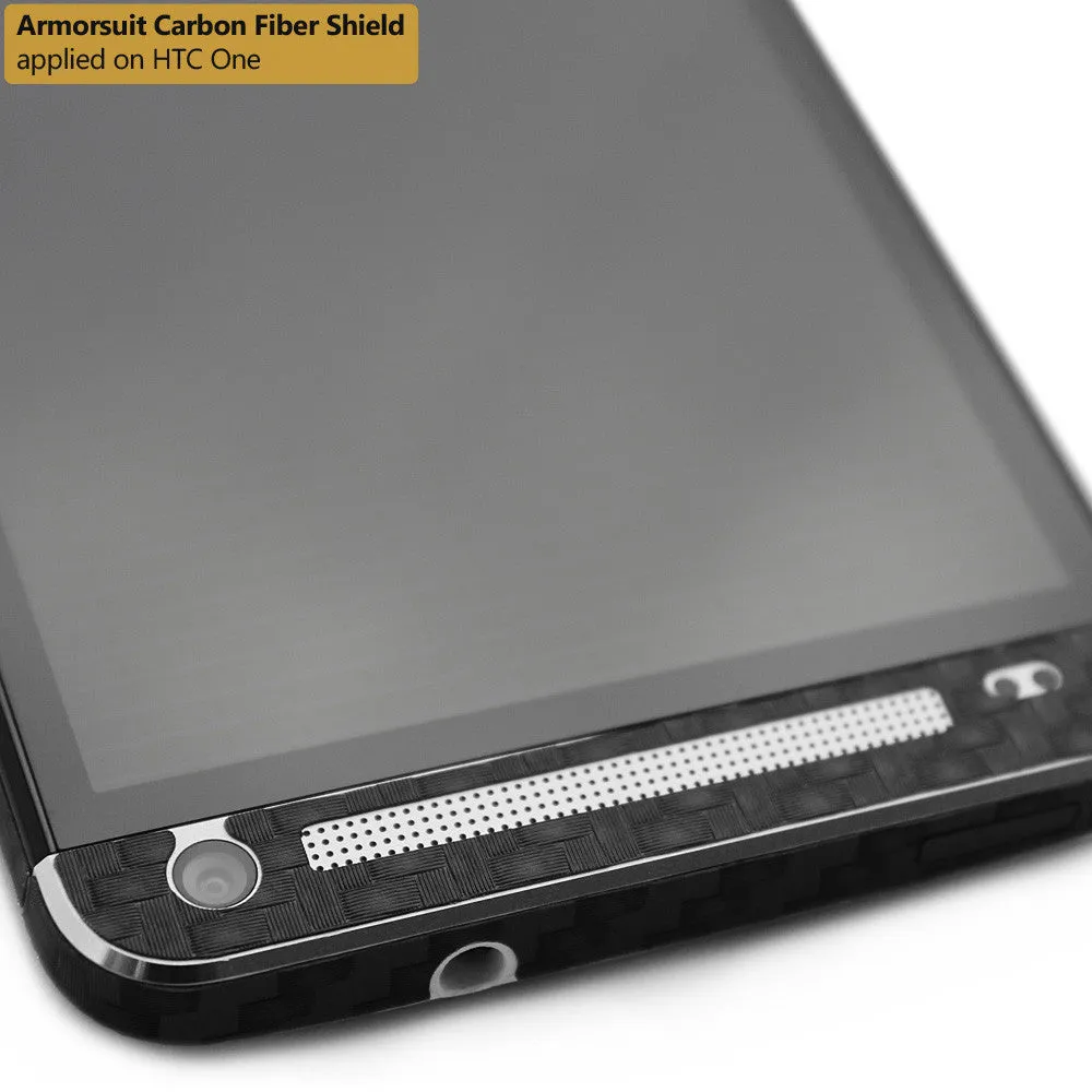 HTC One M7 Screen Protector   Black Carbon Fiber Film Protector