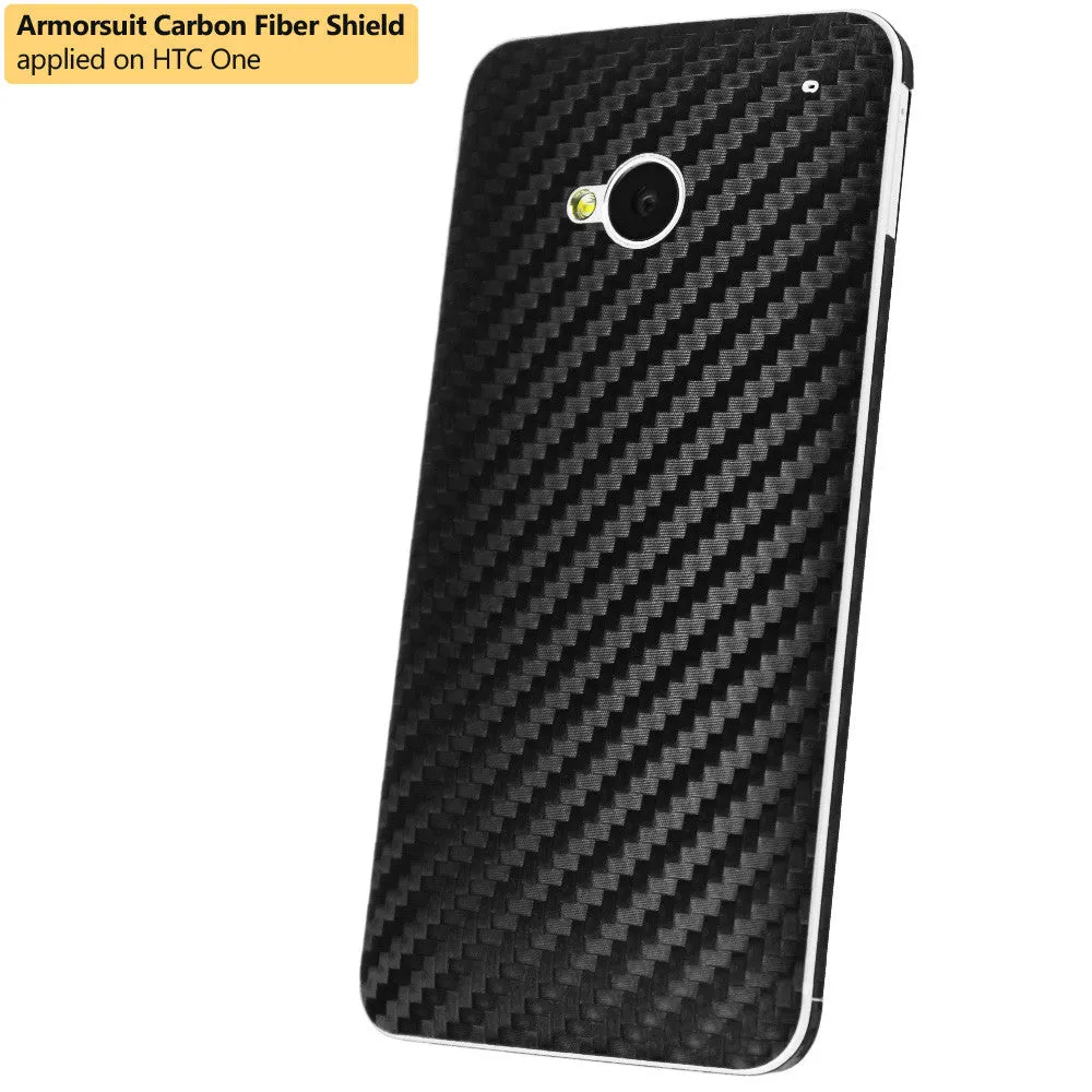 HTC One M7 Screen Protector   Black Carbon Fiber Film Protector