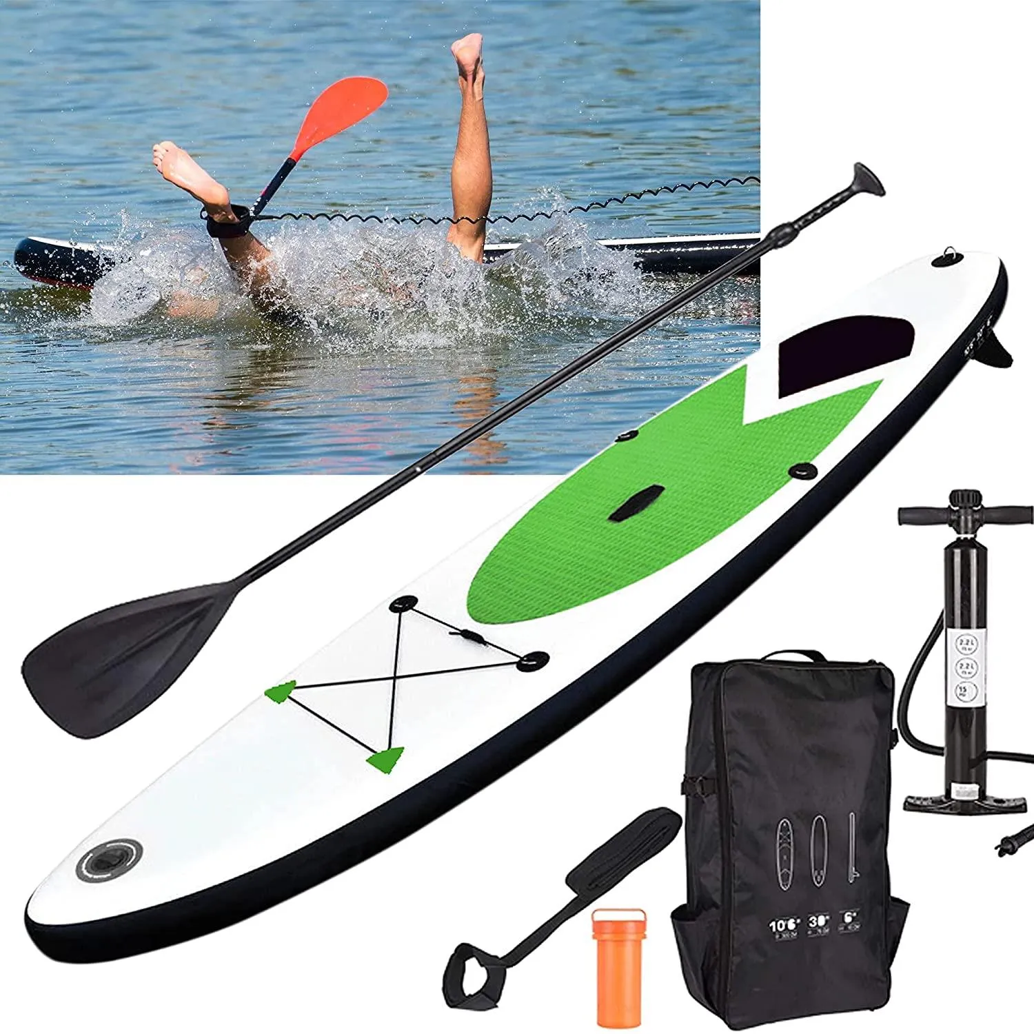 Inflatable SUP Stand Up Paddle Board Green 305cm