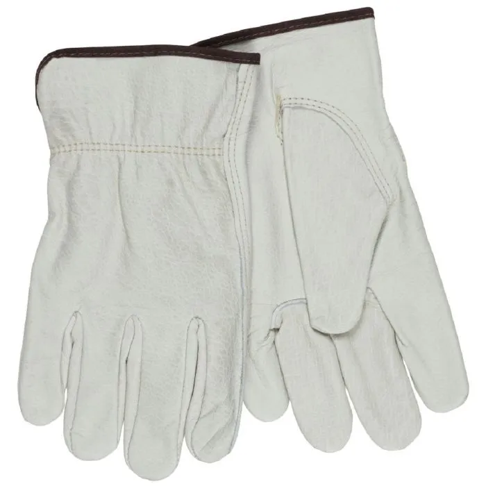 MCR Safety 3215 Unlined Grain Cow Leather, Drivers Work Gloves, Beige, Box of 12 Pairs