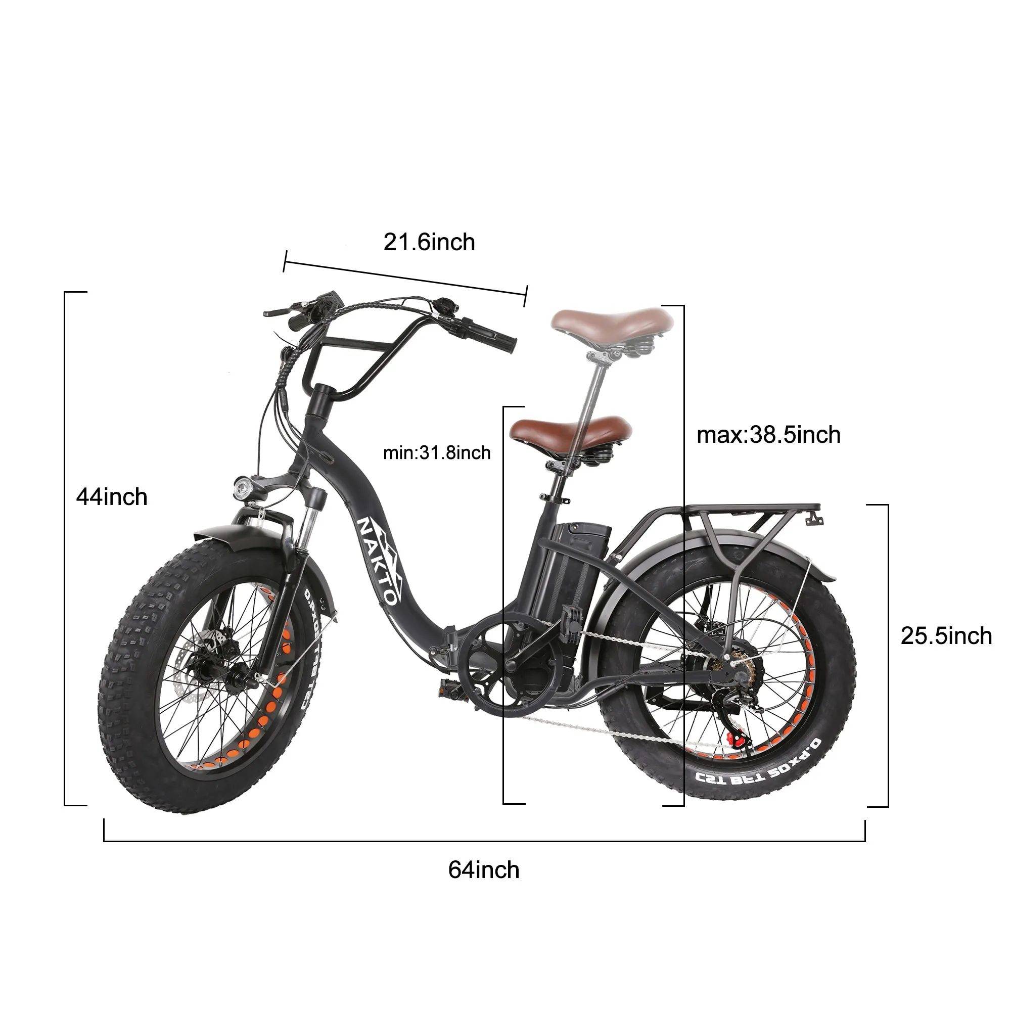 Nakto 20" OX Folding Electric Bike 500W 48V