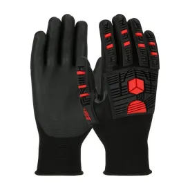 PIP G-Tek 34-MP155 Seamless Knit Nylon Glove with Impact Protection and Nitrile Coated Foam Grip on Palm & Fingers, 1 Pair