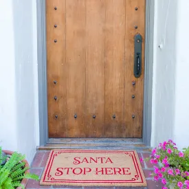 Santa Stop Here Coir Doormat