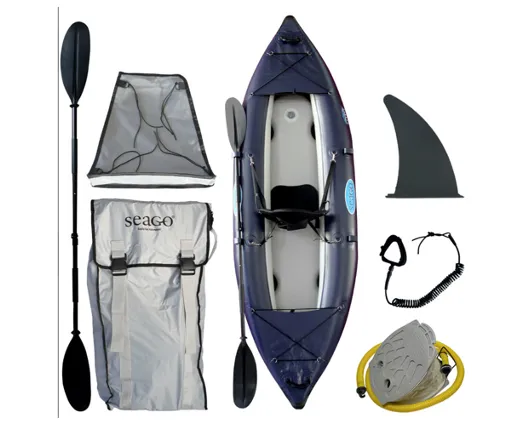 Seago Quebec 1-2 Person Inflatable Kayak Kit with High Pressure Floor - In Stock