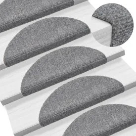 Self-adhesive Stair Mats 10 pcs Light Grey 56x17x cm Needle Punch