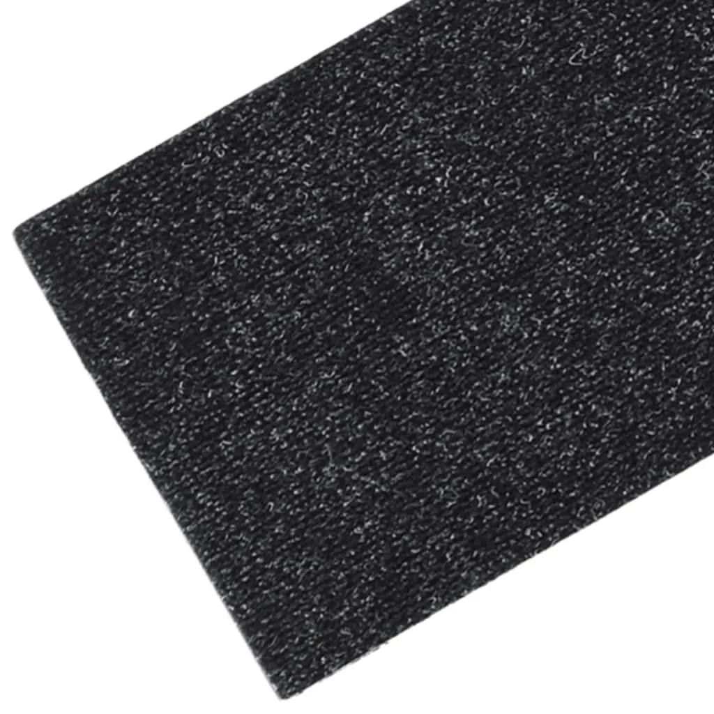 Self-adhesive Stair Mats Rectangular 15 pcs 76x20 cm Black