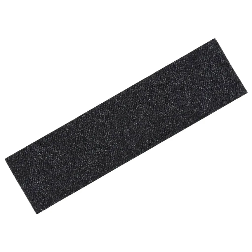 Self-adhesive Stair Mats Rectangular 15 pcs 76x20 cm Black